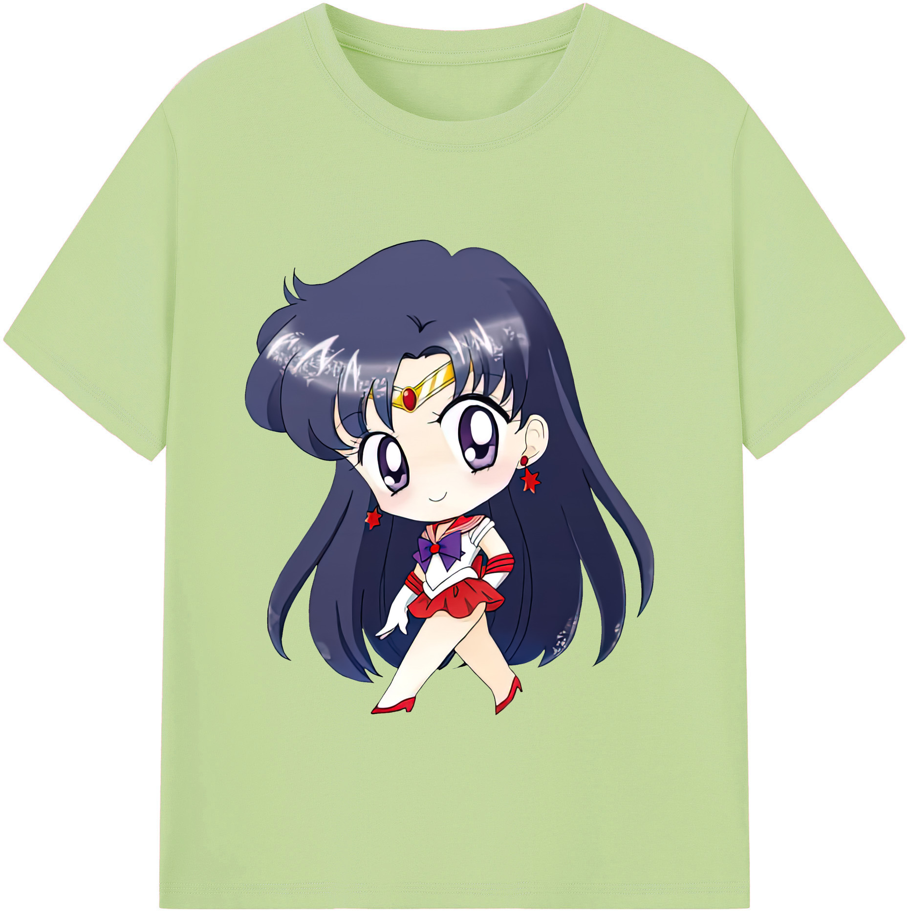 （画像用） 美少女戦士セーラームーン 火野レイ ひの レイ Sailor Moon Hino Rei （セーラーマーズ,Sailor Mars） 綿100％半袖Tシャツ（フロントプリント）